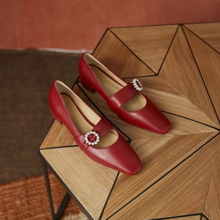 MLJUESE 2021 Women Pumps Soft Cow leather Autumn Spring Mary Janes String Bead Square toe High heels pumps size 34-40
MLJUESE 2021 Women Pumps Soft Cow leather Autumn Spring Mary Janes String Bead Square toe High heels pumps size 34-40