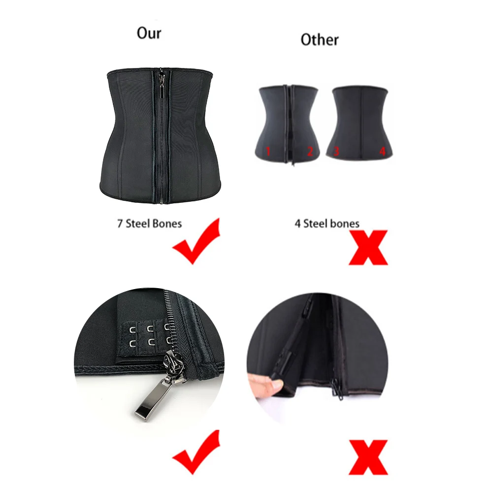 Women Latex Waist Trainer Body Shaper Corsets with Zipper Cincher Corset Top Slimming Belt Black Shapers Shapewear Plus Size 
Women Latex Waist Trainer Body Shaper Corsets with Zipper Cincher Corset Top Slimming Belt Black Shapers Shapewear Plus Size