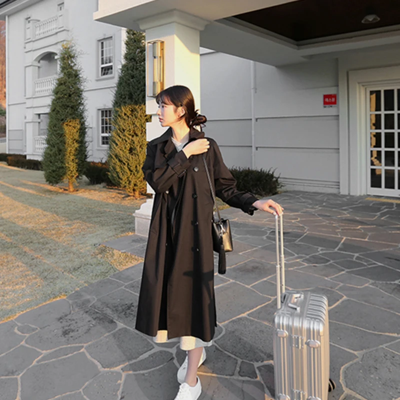 2020 New Fashion Autumn Windbreaker Middle Female Long Coat Korean Double Breasted Solid Color For Women All Match Clothing
2020 New Fashion Autumn Windbreaker Middle Female Long Coat Korean Double Breasted Solid Color For Women All Match Clothing