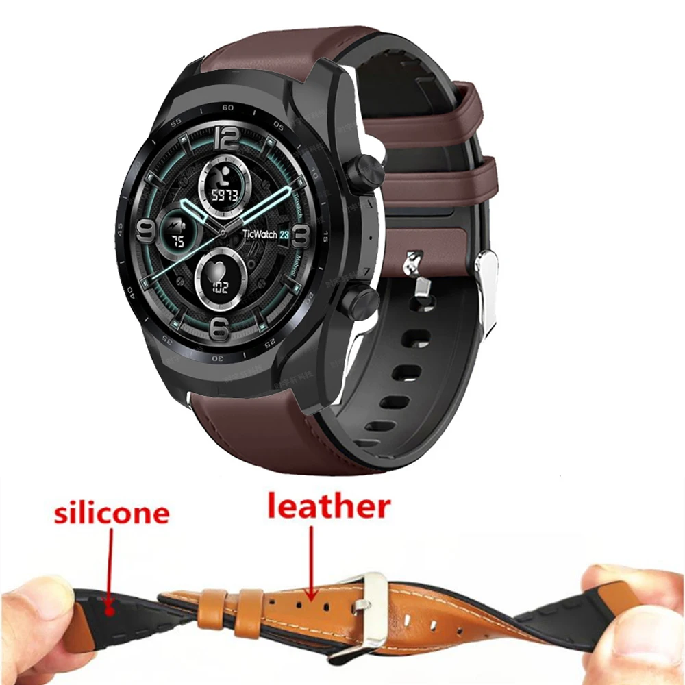 22mm Smart Watch Replacement Strap For Ticwatch Pro 3 Genuine Leather Bracelet For Ticwatch Pro 2020/2021/GTX/S2/E2 Wristband
22mm Smart Watch Replacement Strap For Ticwatch Pro 3 Genuine Leather Bracelet For Ticwatch Pro 2020/2021/GTX/S2/E2 Wristband