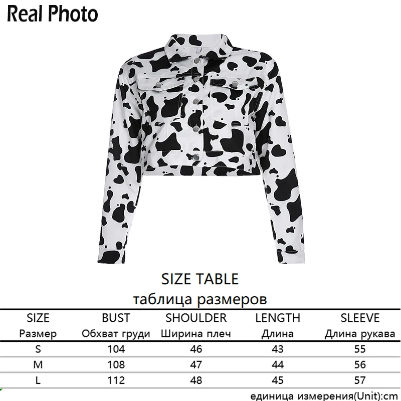 2021 Cow Print Cropped Bomber Short Jacket Women Harajuku Spring Autumn Long Sleeve Button Coat Tops Female Outwear
2021 Cow Print Cropped Bomber Short Jacket Women Harajuku Spring Autumn Long Sleeve Button Coat Tops Female Outwear