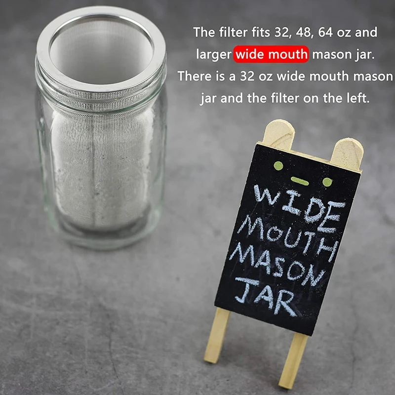 2x Coffee Filtesr for Wide Mouth Mason Jar Stainless Steel Ultra Fine Mesh Tea with Fruit Infuser Ice Coffee Maker
2x Coffee Filtesr for Wide Mouth Mason Jar Stainless Steel Ultra Fine Mesh Tea with Fruit Infuser Ice Coffee Maker