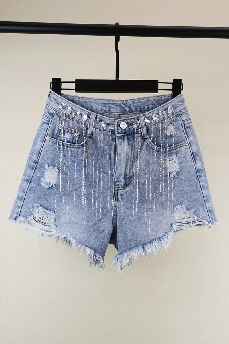 2020 Spring Summer New Pattern Denim Patchwork Tassel Patchwork Pockets High Street Shorts Women 2XL V077 
2020 Spring Summer New Pattern Denim Patchwork Tassel Patchwork Pockets High Street Shorts Women 2XL V077