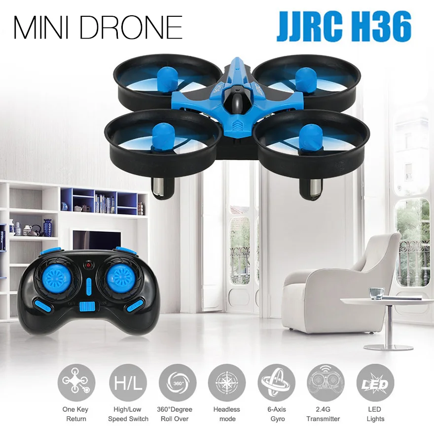 

Newest Mini Drone JJRC H36 RC Micro Quadcopters 2.4G 6 Axis With Headless Mode One Key Return Helicopter Vs H8 Dron Best Toys