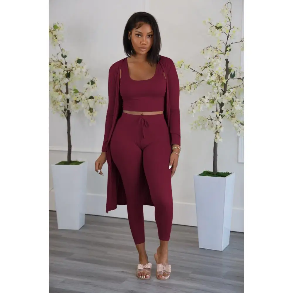 Autumn Winter New Solid Color Ribbed Knit Lace Up Woman Three Piece Set Tank Crop Top+Drawstring Slim Pants+Long Sleeve Cardigan
Autumn Winter New Solid Color Ribbed Knit Lace Up Woman Three Piece Set Tank Crop Top+Drawstring Slim Pants+Long Sleeve Cardigan