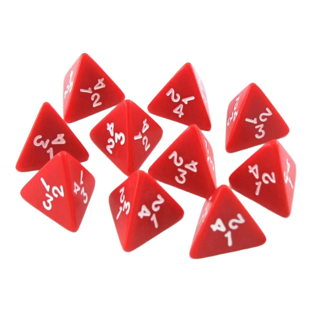 10x Acrylic D4 4 Sided Digital Dice Role Playing Game for DND TRPG MTG Table Game Gambling Supplies Props, Red
10x Acrylic D4 4 Sided Digital Dice Role Playing Game for DND TRPG MTG Table Game Gambling Supplies Props, Red