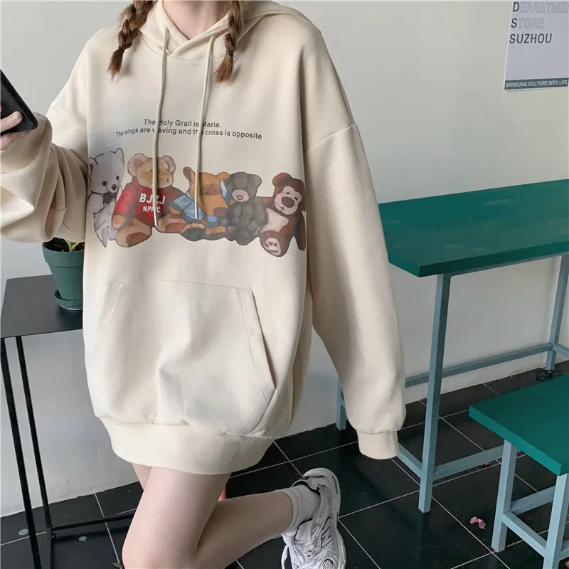 Fashion Hip Hop Creative Teddy Bear Oversize Sweatshirt Neutral Bear Print Lovers Round Collar Fleece Men Women Loose Hoodie
Fashion Hip Hop Creative Teddy Bear Oversize Sweatshirt Neutral Bear Print Lovers Round Collar Fleece Men Women Loose Hoodie