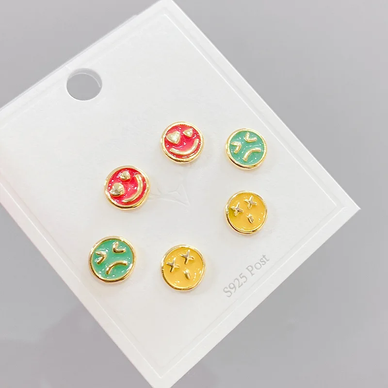 6 PCS Set Fashion Colorful Enamel Small Face Earrings Set Accessories Set Dangle Huggies Earrings For Women Jewelry Pendientes
6 PCS Set Fashion Colorful Enamel Small Face Earrings Set Accessories Set Dangle Huggies Earrings For Women Jewelry Pendientes