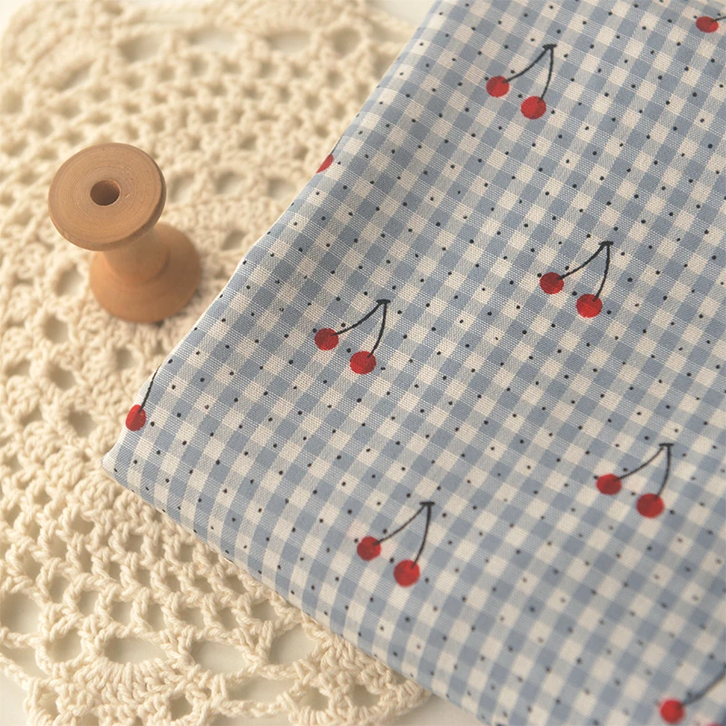 Half Meter Blue Little Plaid With Cherry Polyester Cotton Fabric For Cheongsam Shirt Dress Children Cloth Table Cloth Curtain
Half Meter Blue Little Plaid With Cherry Polyester Cotton Fabric For Cheongsam Shirt Dress Children Cloth Table Cloth Curtain
