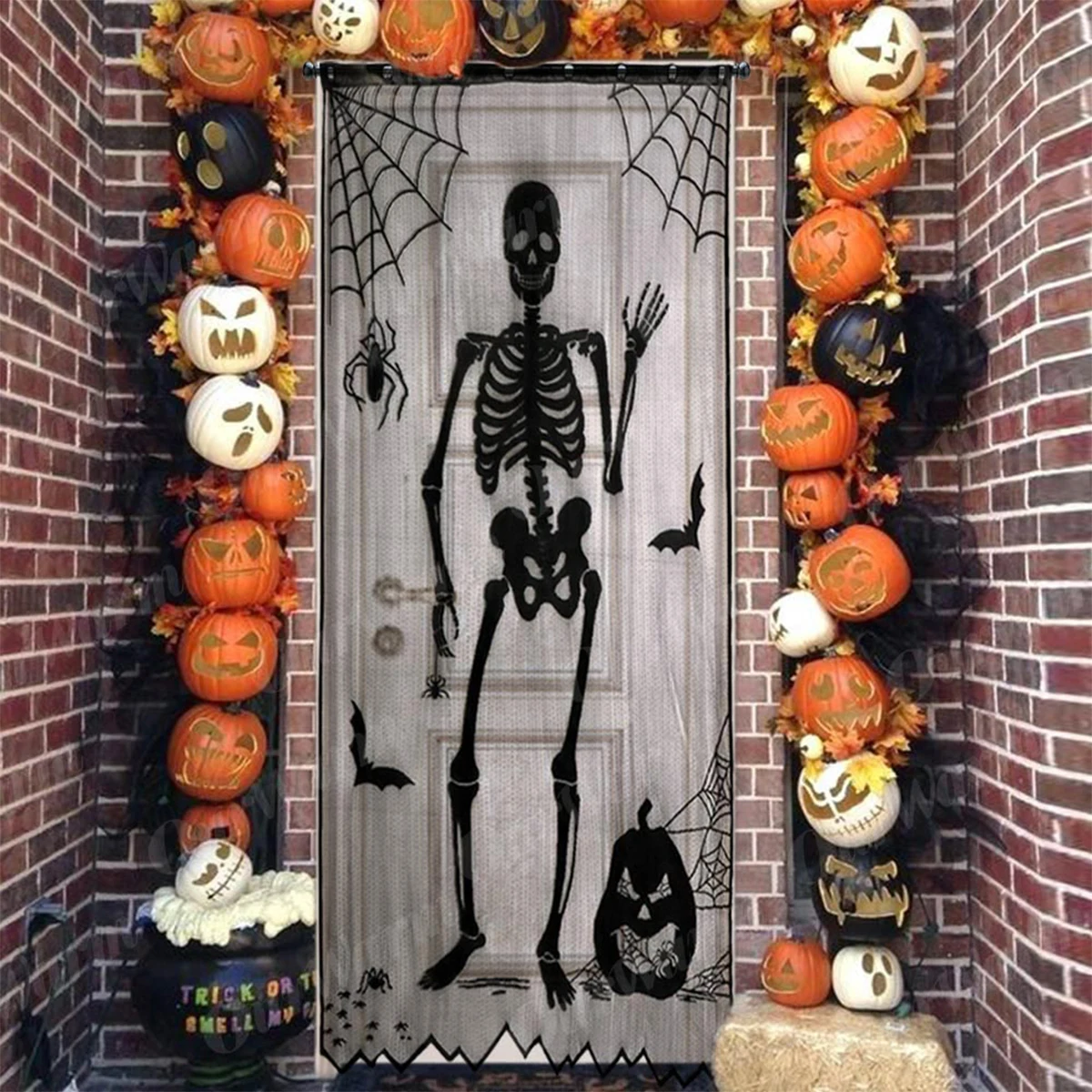 Creative Skull Halloween Door Curtain Semi-shading Bat Curtain Black Spider Mesh Window Curtain
Creative Skull Halloween Door Curtain Semi-shading Bat Curtain Black Spider Mesh Window Curtain