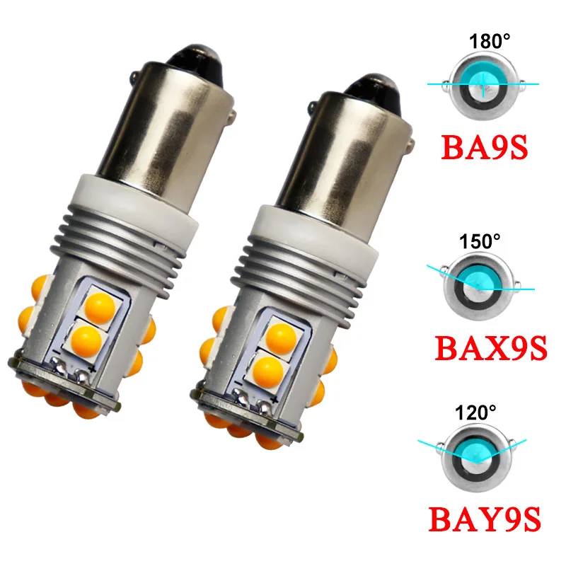 2pcs BAY9S BAX9S BA9S canbus error free 11 smd 3030 led 220MA 2.8W T2W T3W H5W Interior Signal Parking DRL License Plate Light - купить по