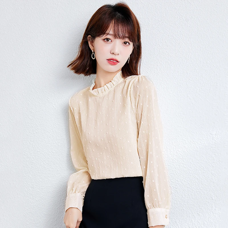 Chiffon Women's Blouse Party Girl's Shirt Summer Slim Solid O-neck Office Lady Blusas Fashion Casual Long Sleeve Top Houthion
Chiffon Women's Blouse Party Girl's Shirt Summer Slim Solid O-neck Office Lady Blusas Fashion Casual Long Sleeve Top Houthion