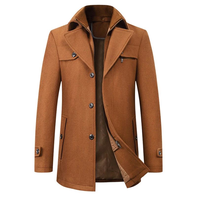 New Winter Men Wool Blends Coats Slim Fit Thick Men Woolen Overcoat Casual Warm Windbreaker Jacket Male Brand Clothing 
New Winter Men Wool Blends Coats Slim Fit Thick Men Woolen Overcoat Casual Warm Windbreaker Jacket Male Brand Clothing
