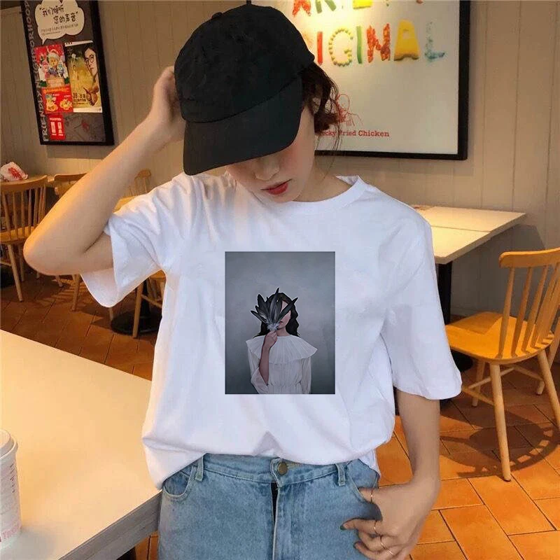 Women's casual T-shirt Harajuku sexy beautiful flowers printed T shirt women Fashion Soft Casual White T shirts Tops
Women's casual T-shirt Harajuku sexy beautiful flowers printed T shirt women Fashion Soft Casual White T shirts Tops