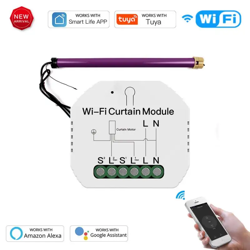 Модуль переключения занавесок Tuya Smart Life, Wi-Fi модуль для рулонного затвора, для умного дома, с голосовым управлением Alexa, не с РЧ
Модуль переключения занавесок Tuya Smart Life, Wi-Fi модуль для рулонного затвора, для умного дома, с голосовым управлением Alexa, не с РЧ