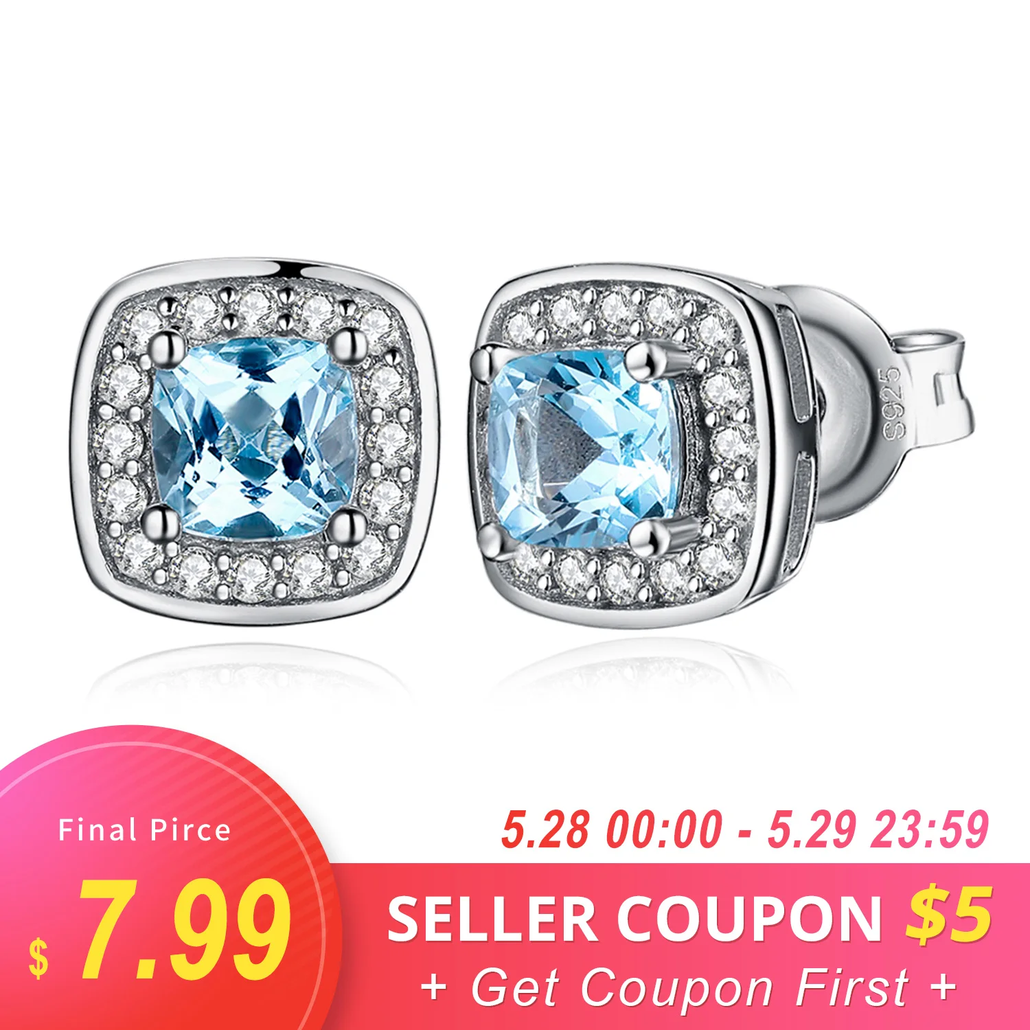 JewelryPalace Cushion Genuine Sky Blue Topaz Stud Earrings 925 Sterling Silver Earrings For Women Korean Earings Fashion Jewelry
JewelryPalace Cushion Genuine Sky Blue Topaz Stud Earrings 925 Sterling Silver Earrings For Women Korean Earings Fashion Jewelry