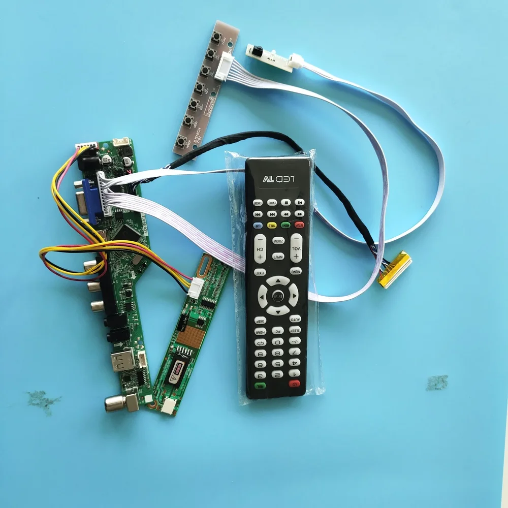 Для B141XN04 V2 1 лампы 14 "USB плата драйвера модуля цифрового сигнала 20pin VGA AV ТВ