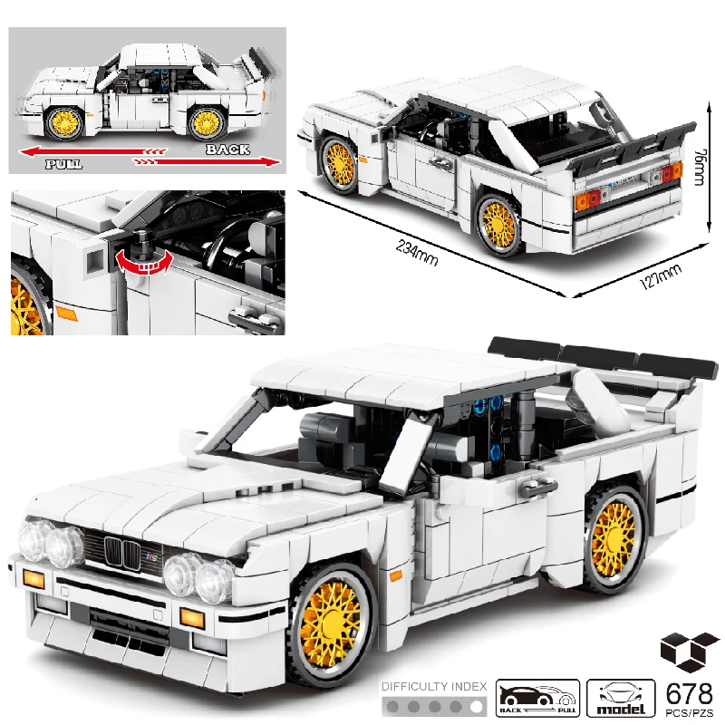 MOC 678pcs Classic Car City Pull Back Sports White Car Building Block Model High-Tech Speed Roadster Kid Assembled DIY Brick Toy
MOC 678pcs Classic Car City Pull Back Sports White Car Building Block Model High-Tech Speed Roadster Kid Assembled DIY Brick Toy