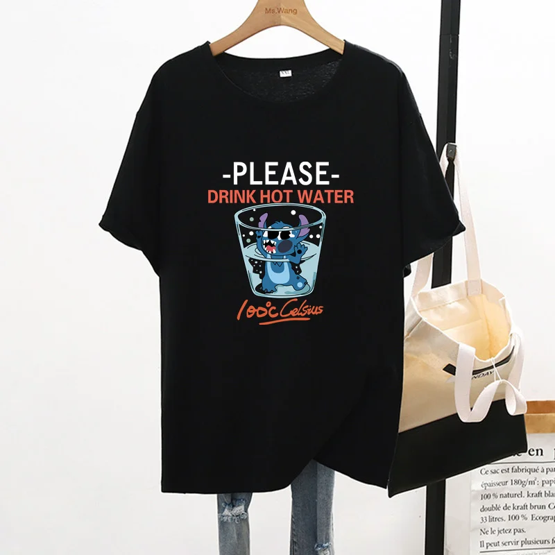 Disney Stitch Print Letter Funny T Shirts Women Summer 2021 Short Sleeve Streetwear Cotton Kawaii Cute Tops Anime T-shirt Woman
Disney Stitch Print Letter Funny T Shirts Women Summer 2021 Short Sleeve Streetwear Cotton Kawaii Cute Tops Anime T-shirt Woman