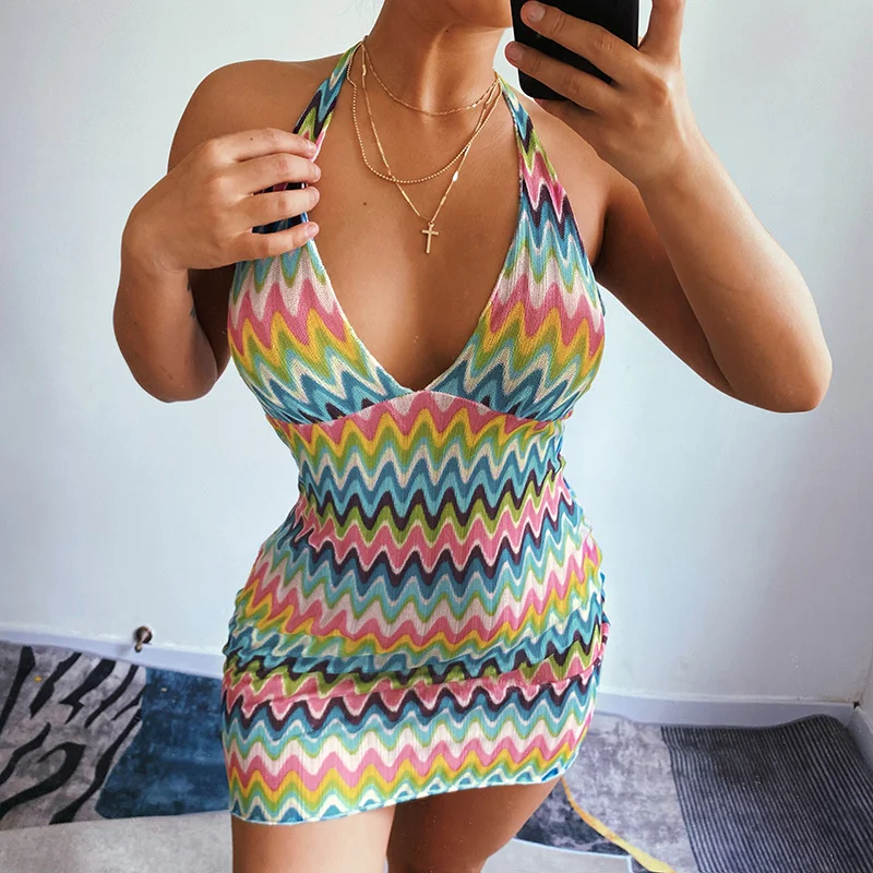 Summer Dress For Women Sexy Halter V-neck Sleeveless Party Mini Dress Backless Bodycon Dress Casual Streetwear Vestidos
Summer Dress For Women Sexy Halter V-neck Sleeveless Party Mini Dress Backless Bodycon Dress Casual Streetwear Vestidos