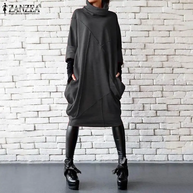 Casual Long Sleeve Short Vestidos Women's Turtleneck Sweatshirts ZANZEA 2021 Kaftan Patchwork Hoodies Female Solid Robe Femme
Casual Long Sleeve Short Vestidos Women's Turtleneck Sweatshirts ZANZEA 2021 Kaftan Patchwork Hoodies Female Solid Robe Femme