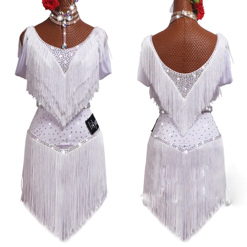 Latin Dance Dress White Tassel Exquisite Glitter Diamond Competition Clothing Salsa Rumba Cha Cha Samba Lady Stage Wear DN6181
Latin Dance Dress White Tassel Exquisite Glitter Diamond Competition Clothing Salsa Rumba Cha Cha Samba Lady Stage Wear DN6181