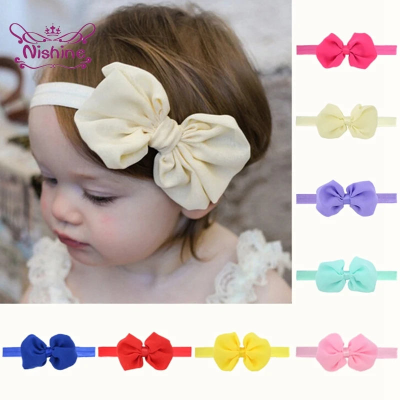 Nishine 6pcs/lot 10*5.5 CM Chiffon Bowknot Baby Girls Headband Solid Color Bows Hair Bands Elastic Children Headwear Photo Props
Nishine 6pcs/lot 10*5.5 CM Chiffon Bowknot Baby Girls Headband Solid Color Bows Hair Bands Elastic Children Headwear Photo Props