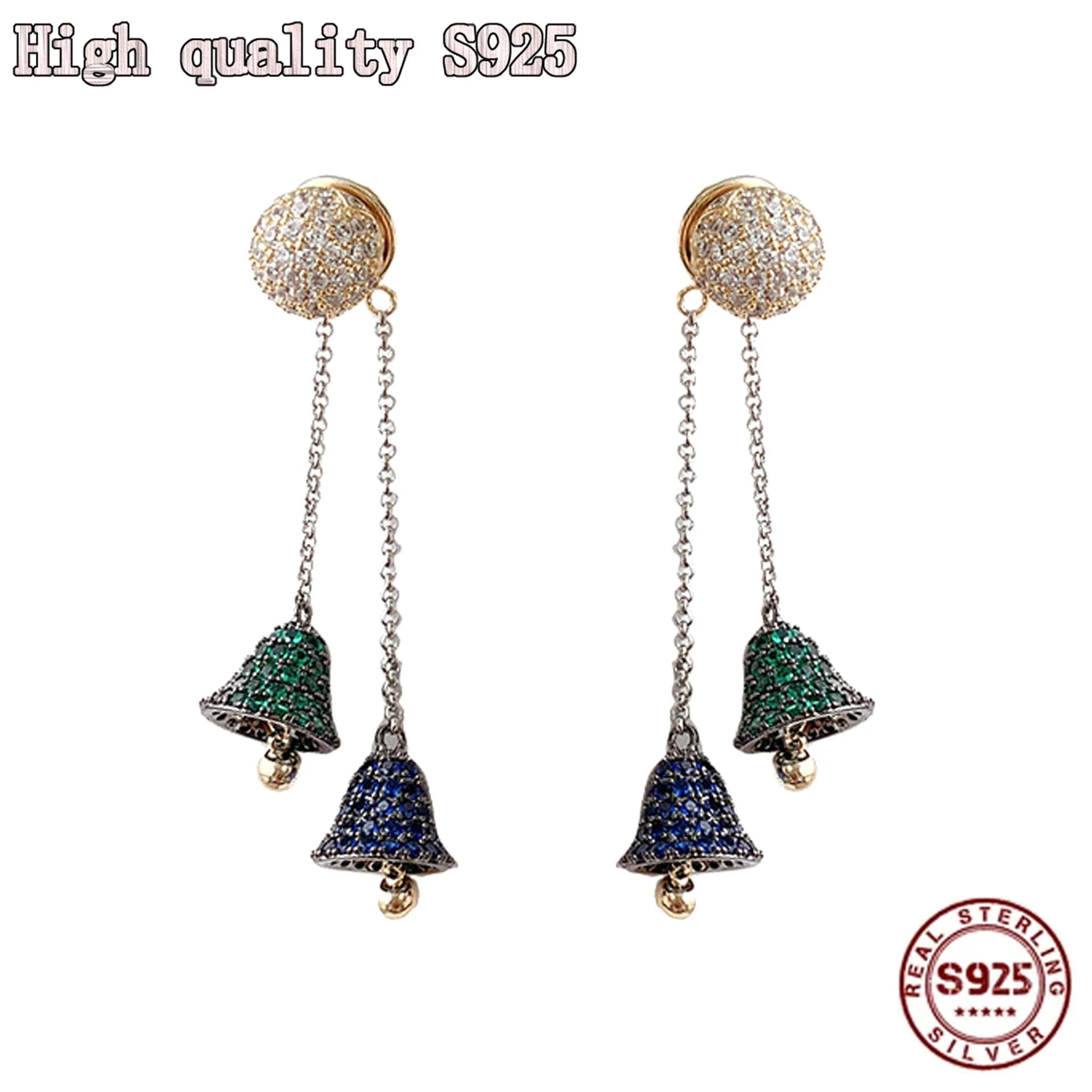 S925 Silver Fine Jewelry Luxury Ball Detachable Inlaid with Colored Zircon Long Tassel Silver Pin Earrings Wind Chime Earrings
S925 Silver Fine Jewelry Luxury Ball Detachable Inlaid with Colored Zircon Long Tassel Silver Pin Earrings Wind Chime Earrings