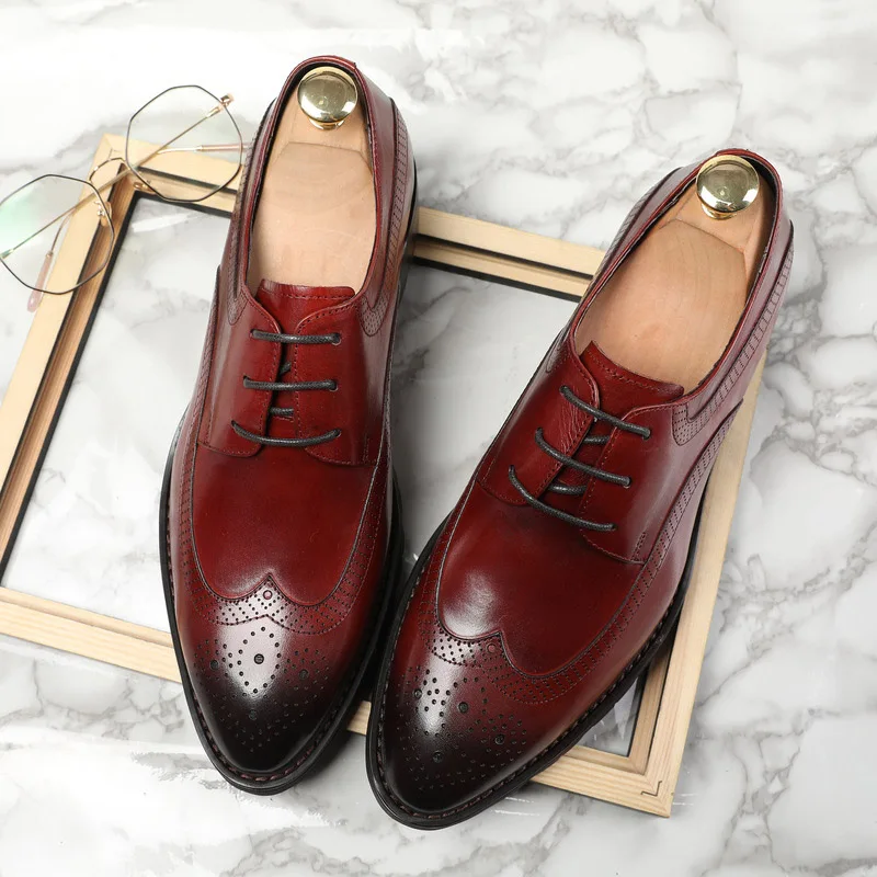 Classic Business Men's Dress Shoes Gentleman Waxing Process Formal Wedding Shoes Men Lace Up Borogue Office Oxford Shoes G220
Classic Business Men's Dress Shoes Gentleman Waxing Process Formal Wedding Shoes Men Lace Up Borogue Office Oxford Shoes G220