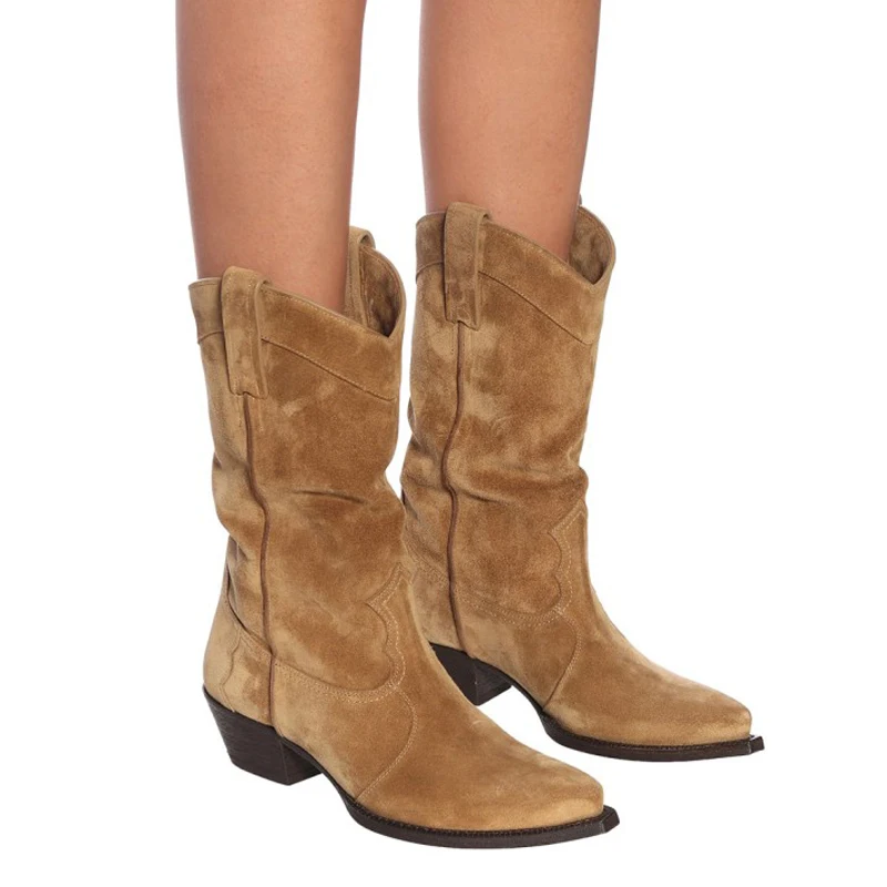 Big Size 48 Natural Nubuck leather Women Western Cowboy Short Boots 2021New Autumn Winter Thick heel Black Brown Women's Shoes
Big Size 48 Natural Nubuck leather Women Western Cowboy Short Boots 2021New Autumn Winter Thick heel Black Brown Women's Shoes