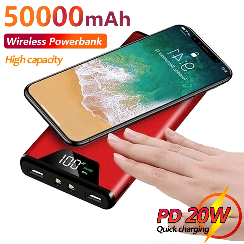 Power Bank 50000mAh Wireless Portable External Battery Fast Charger Aluminum Alloy+PVC High Quality Material Ultra-thin Design
Power Bank 50000mAh Wireless Portable External Battery Fast Charger Aluminum Alloy+PVC High Quality Material Ultra-thin Design