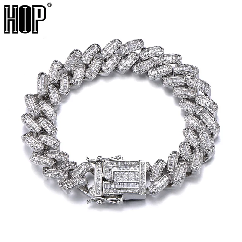 15mm Box buckle Clasp Baguette Zircon Prong Setting Cuban Bracelet Iced Out Cubic Zirconia Chain Hip Hop Rock Jewelry
15mm Box buckle Clasp Baguette Zircon Prong Setting Cuban Bracelet Iced Out Cubic Zirconia Chain Hip Hop Rock Jewelry