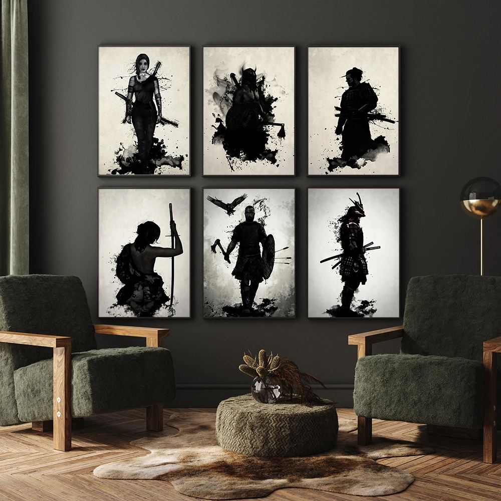 Hero Warrior Poster Black White Canvas Painting Sword Armor Eagle Art Print King Figure Wall Picture For Living Room Home Decor
Hero Warrior Poster Black White Canvas Painting Sword Armor Eagle Art Print King Figure Wall Picture For Living Room Home Decor