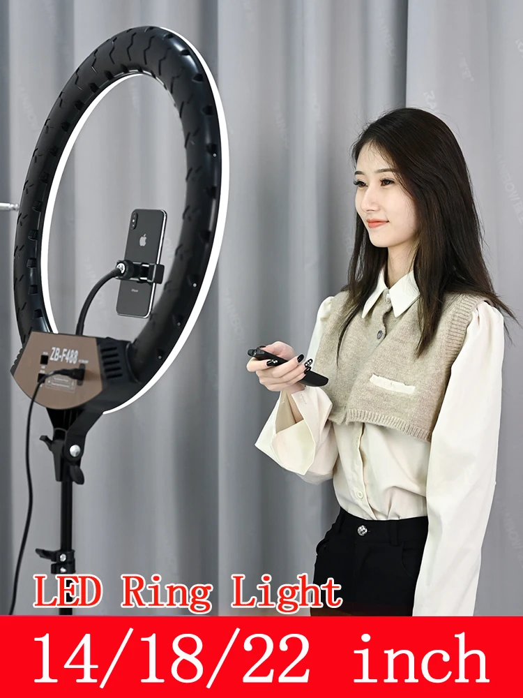 Фотографический светильник ing селфи светодиодный кольцевая лампа 14 18 22 дюймовый