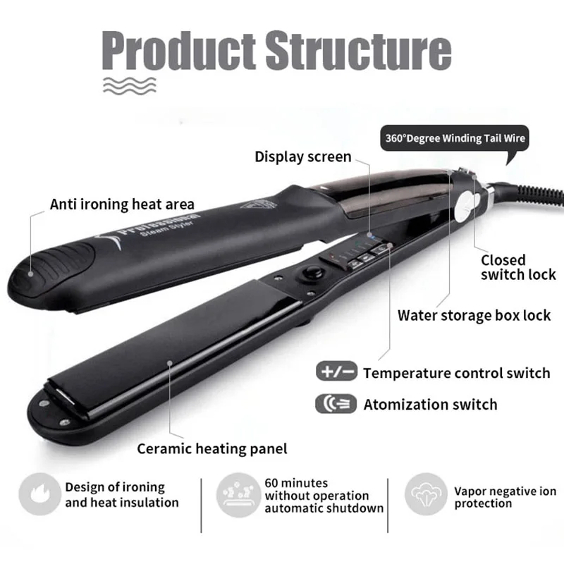 Ufree Professional Hair Straightener Curler Hair Flat Iron Steam Water Ion Hair Straighting Curling Iron Steam Hair Care
Ufree Professional Hair Straightener Curler Hair Flat Iron Steam Water Ion Hair Straighting Curling Iron Steam Hair Care