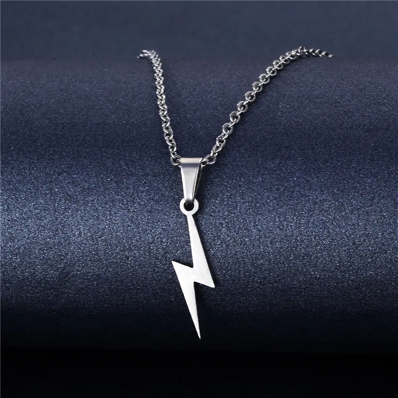 Stainless Steel Lightning Pendant Necklace For Women And Men Hot Sell Scar Shaped Necklace Charms O-Chain Neck Jewelry Gift 45CM 
Stainless Steel Lightning Pendant Necklace For Women And Men Hot Sell Scar Shaped Necklace Charms O-Chain Neck Jewelry Gift 45CM