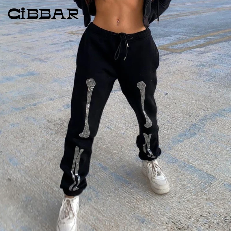 CIBBAR Bone Printed Casual Loose Sweatpants Women Pants Harajuku High Waist Lace Up Solid Elastic Joggers Baggy Streetwear New
CIBBAR Bone Printed Casual Loose Sweatpants Women Pants Harajuku High Waist Lace Up Solid Elastic Joggers Baggy Streetwear New