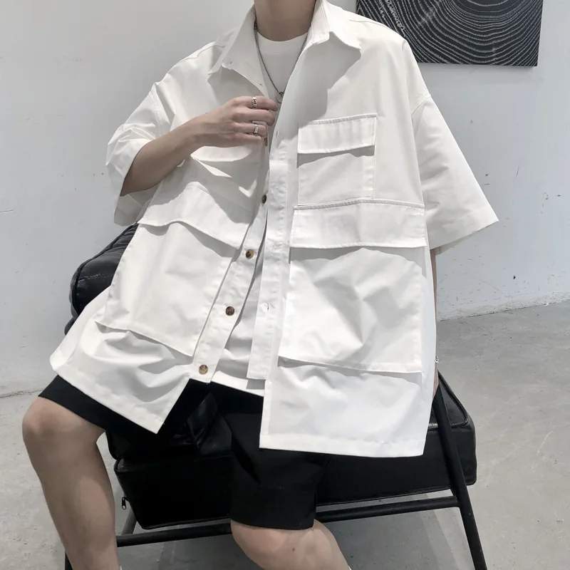 Goth Men Summer Shirts Half Sleeve Button Up Shirt Thin Loose Streetwear Mens Fashion Clothing Trends Holiday Beach White Shirt
Goth Men Summer Shirts Half Sleeve Button Up Shirt Thin Loose Streetwear Mens Fashion Clothing Trends Holiday Beach White Shirt