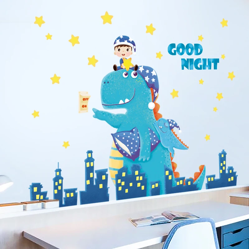 119*105cm Lovely Dinosaur Wall Stickers for Kids room Nursery Cartoon Wall Decals Removable Self-adhesive Vinyl DIY Wall Murals
119*105cm Lovely Dinosaur Wall Stickers for Kids room Nursery Cartoon Wall Decals Removable Self-adhesive Vinyl DIY Wall Murals