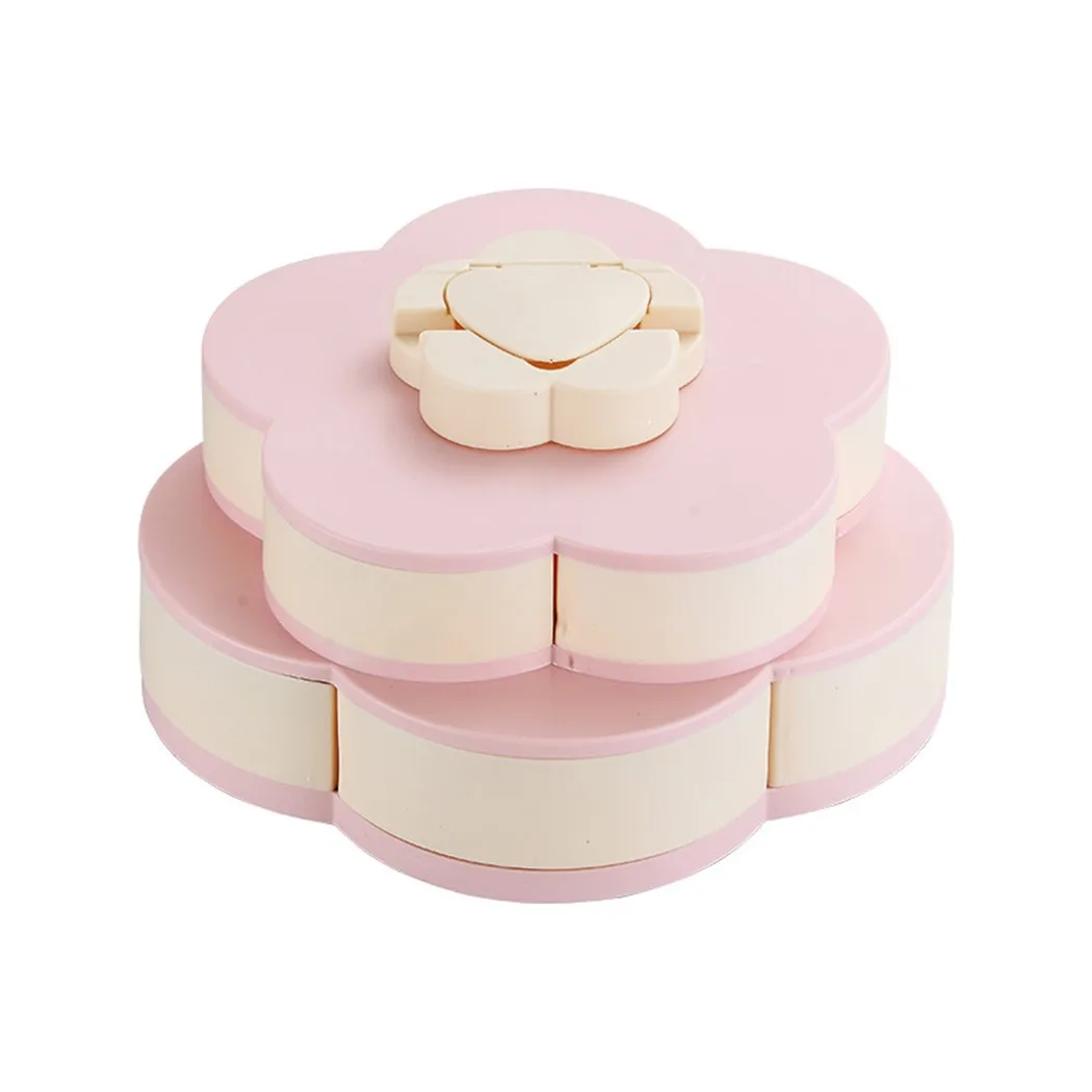 Creative Rotating Petal Candy Box Plastic Snack Tray Case Nut Storage Box Rotation Dried Fruit Plate Wedding Gift Home Organizer
Creative Rotating Petal Candy Box Plastic Snack Tray Case Nut Storage Box Rotation Dried Fruit Plate Wedding Gift Home Organizer