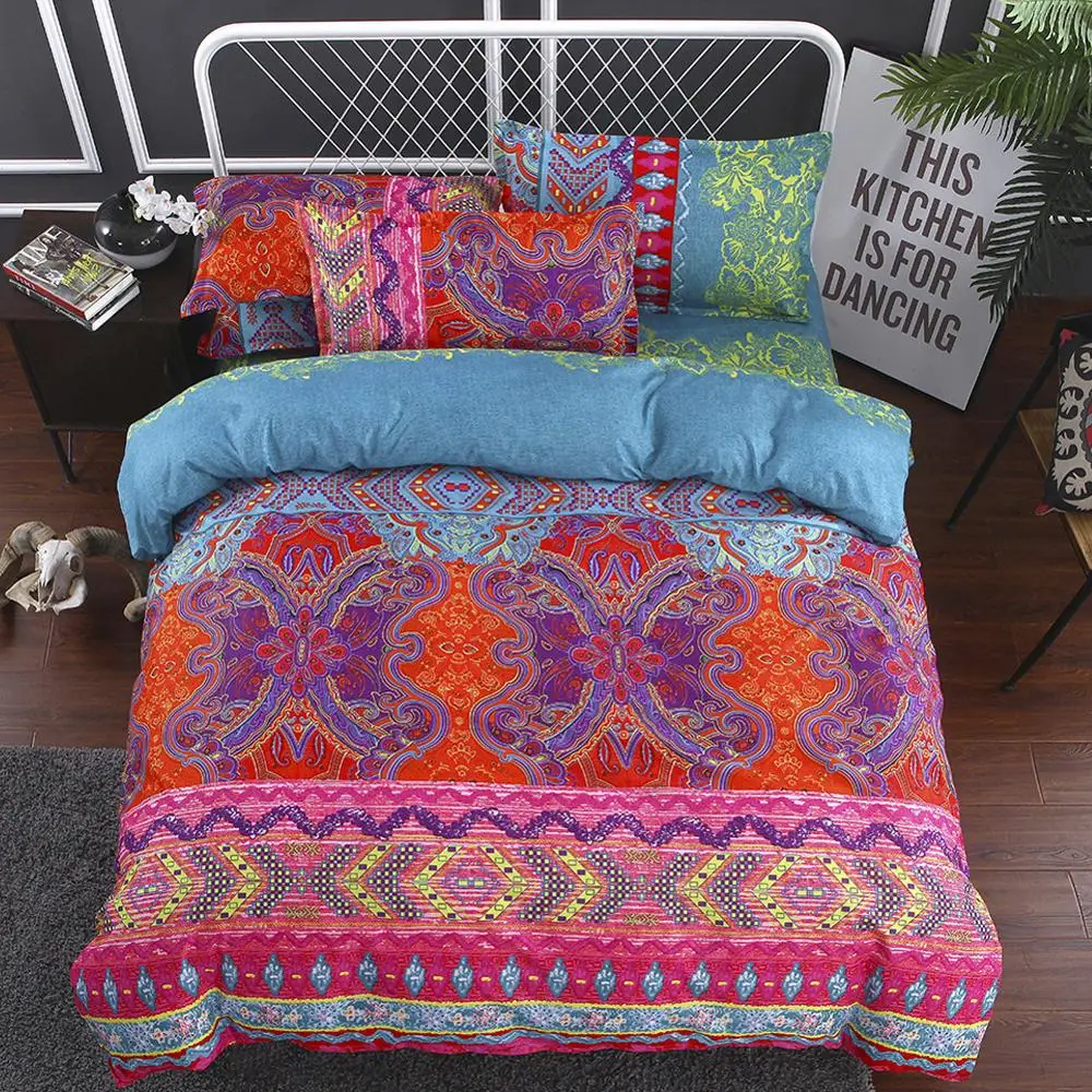 Hot Bohemian style Bed linen comforter bedding set printing bed set duvet cover sets Queen King Quilt bed Cover + Pillow cases
Hot Bohemian style Bed linen comforter bedding set printing bed set duvet cover sets Queen King Quilt bed Cover + Pillow cases