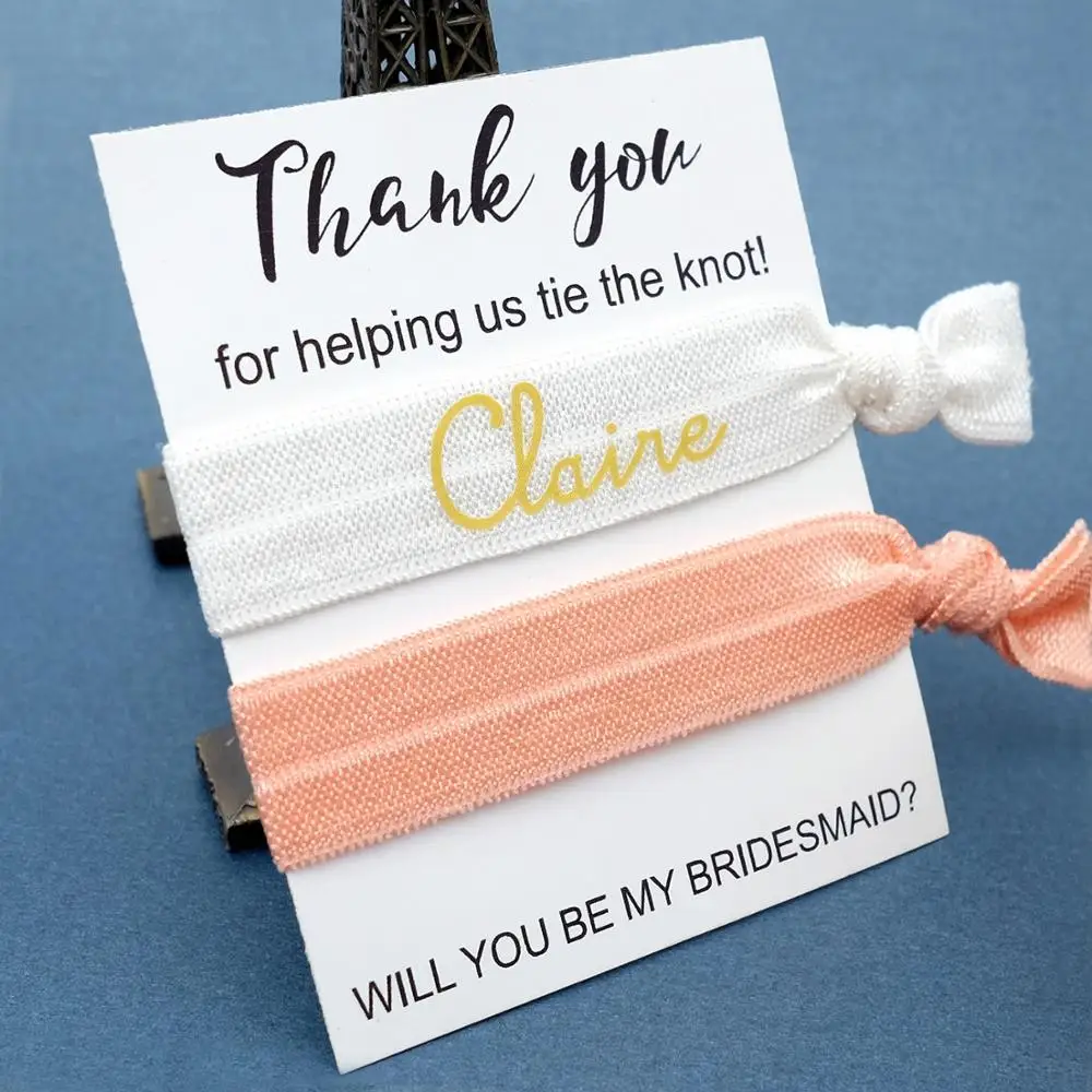 Personalized Name Hair Tie Bridesmaid Gift Wedding Party Favors Bridesmaid Proposal Gift Bachelorette Party Girl Hair Tie
Personalized Name Hair Tie Bridesmaid Gift Wedding Party Favors Bridesmaid Proposal Gift Bachelorette Party Girl Hair Tie