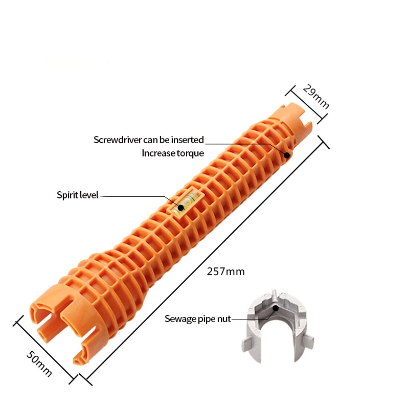MOYOTEC 8 In 1 Flume wrench Anti-slip Multifunctional Kitchen Bathroom Pipe Double End Wrench Installation Maintenance Tool
MOYOTEC 8 In 1 Flume wrench Anti-slip Multifunctional Kitchen Bathroom Pipe Double End Wrench Installation Maintenance Tool