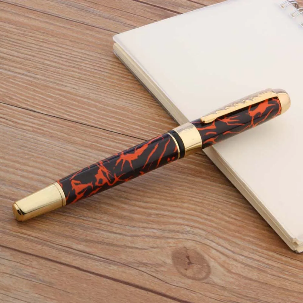 Чернильные ручки со средним пером темно-красные и золотистые 250 | Канцтовары для