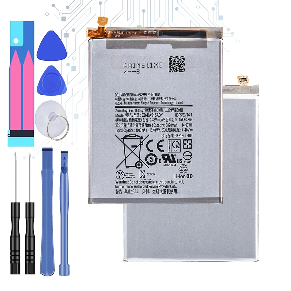 EB-BA515ABY 4000 мАч Мобильный телефон Аккумулятор для Samsung Galaxy A51 SM-A515 SM-A515F/DSM
EB-BA515ABY 4000 мАч Мобильный телефон Аккумулятор для Samsung Galaxy A51 SM-A515 SM-A515F/DSM