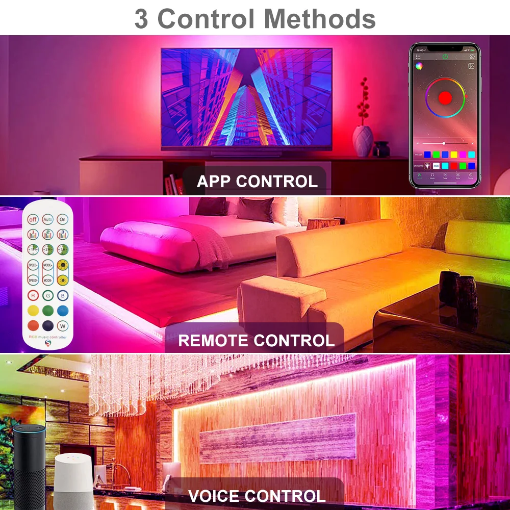 Dream Color RGB IC WS2811 5050 Led Strip Light 5M 10M Neon Lights Diode Tape DC 12V Adapter Phone APP Bluetooth Controller
Dream Color RGB IC WS2811 5050 Led Strip Light 5M 10M Neon Lights Diode Tape DC 12V Adapter Phone APP Bluetooth Controller
