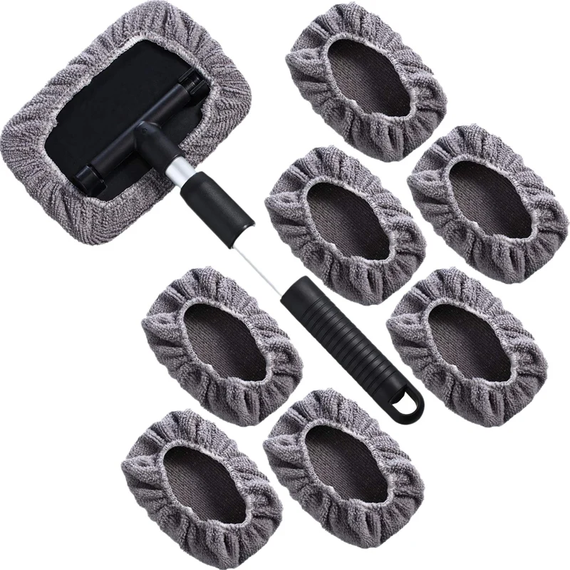 Car Window Cleaner Brush,Windshield Glass Cleaning Tool Extendable Aluminum Handle with 8Pcs Microfiber Covers
Car Window Cleaner Brush,Windshield Glass Cleaning Tool Extendable Aluminum Handle with 8Pcs Microfiber Covers