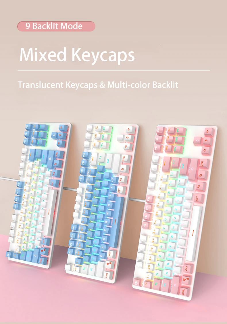 Mechanical Keyboard 87-Key Green Blue Axis Pink Girl Cute Small Portable Game Gaming Mouse Set Laptop Desktop Office Typing
Mechanical Keyboard 87-Key Green Blue Axis Pink Girl Cute Small Portable Game Gaming Mouse Set Laptop Desktop Office Typing