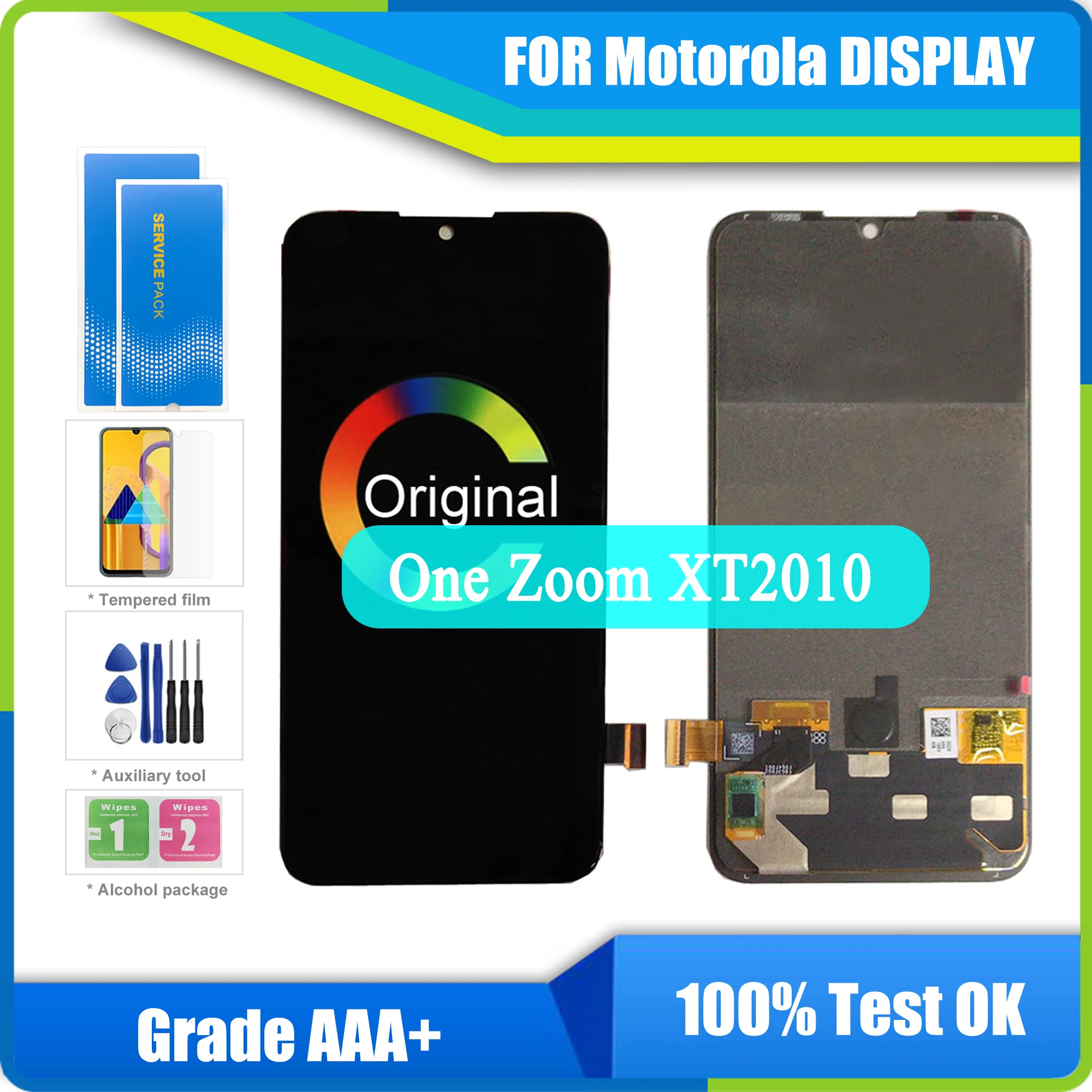 

Amoled AAA оригинальный протестированный 6,39 "для Moto One Zoom XT2010 Xt12010-1 ЖК-экран дисплей Сенсорное стекло дигитайзер в сборе 1080x2520