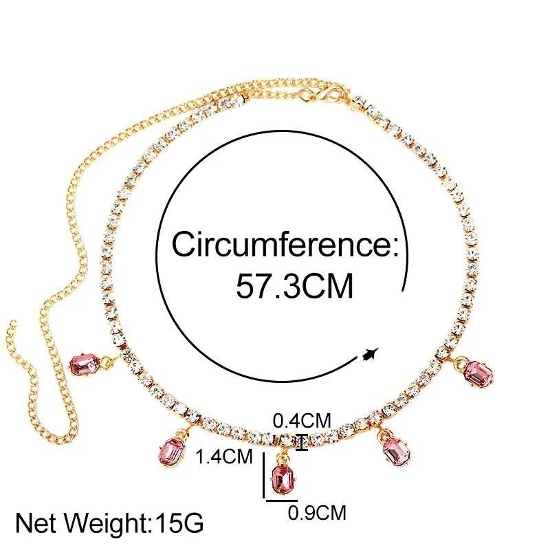 Женский чокер со сверкающими кристаллами ожерелье-цепочка золотистого и